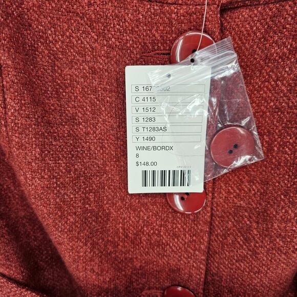 Anthropologie Tabitha Blustery Days Wool Blend Vest Dress Jacket Rust 8 MSRP$148 - Picture 5 of 9